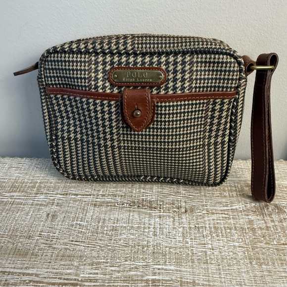 Rare Vintage Ralph Lauren Plaid Small Clutch in Brown and Black - Picture 9 of 13